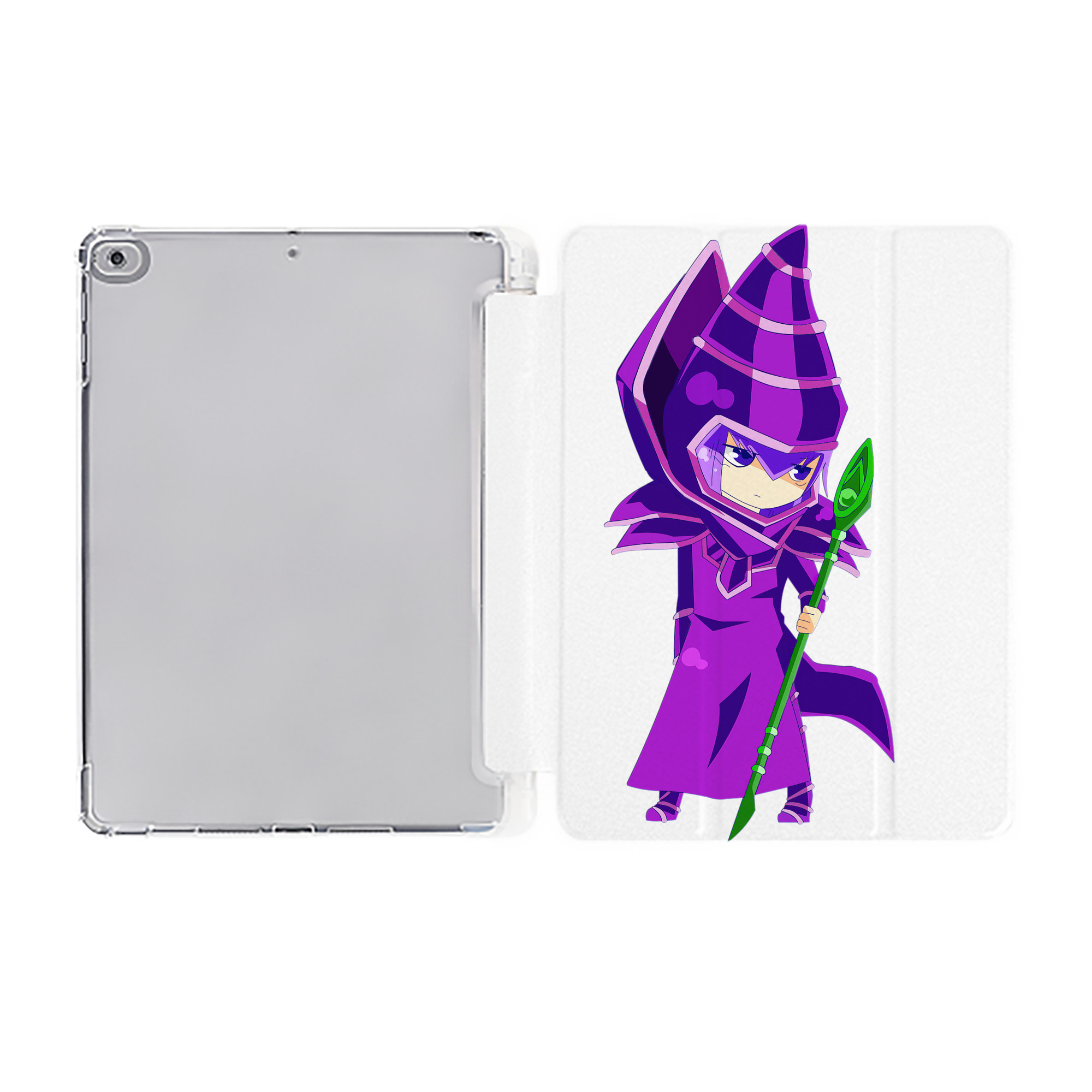 （画像用） 遊☆戯☆王 Yu-Gi-Oh! IPad ケース ペン収納付き 三つ折りスタンド PUレザー×シリコン 対応機種9.5/10.5/10.9インチ